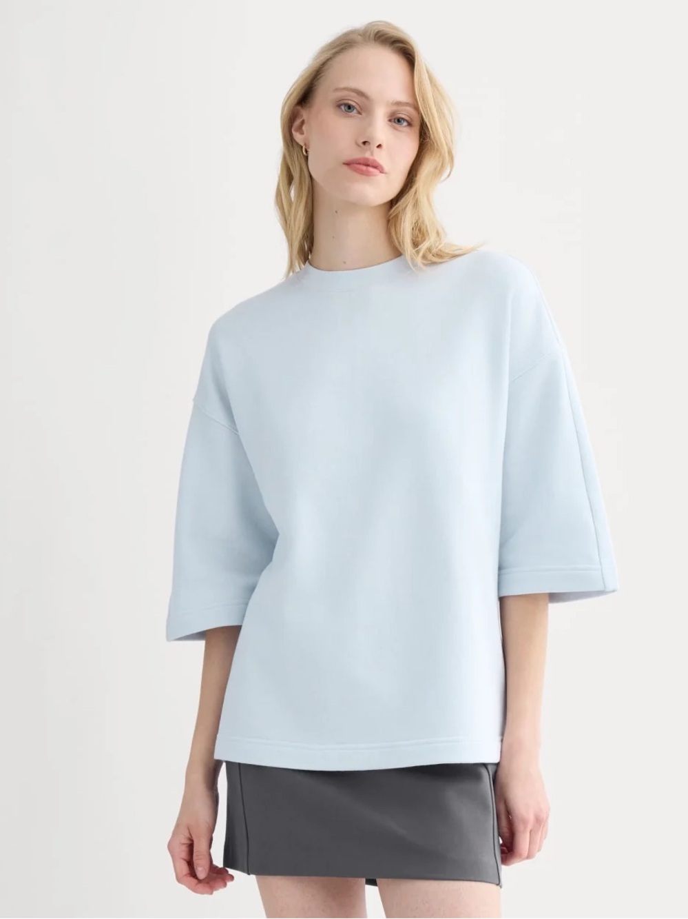 Everlane Lightweight Terry Oversized Tee in Color Skywriting